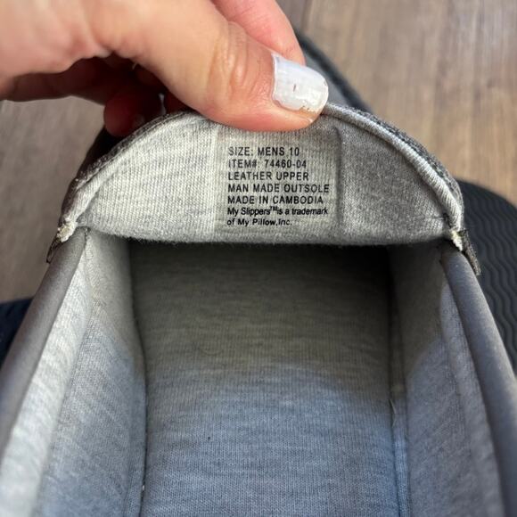 My Slippers My Pillow Men's Gray Leather Slip-On Size 10 - Comfort - Picture 5 of 5